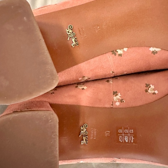 Coach Pink Floral Suede Ankle Strap Pumps, size 10 - Picture 7 of 8